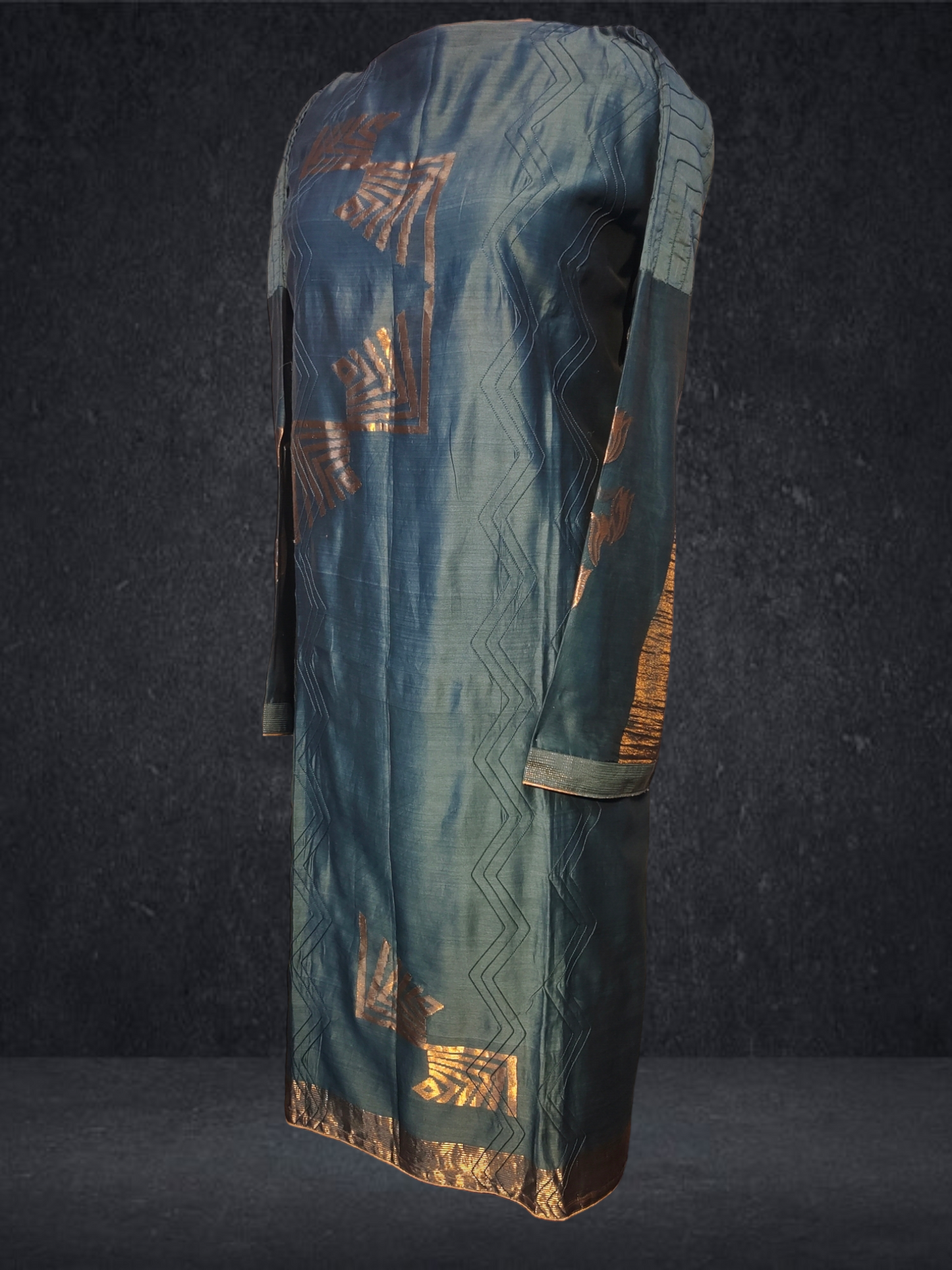 Semistitched Chanderi Zariwoven Kurta