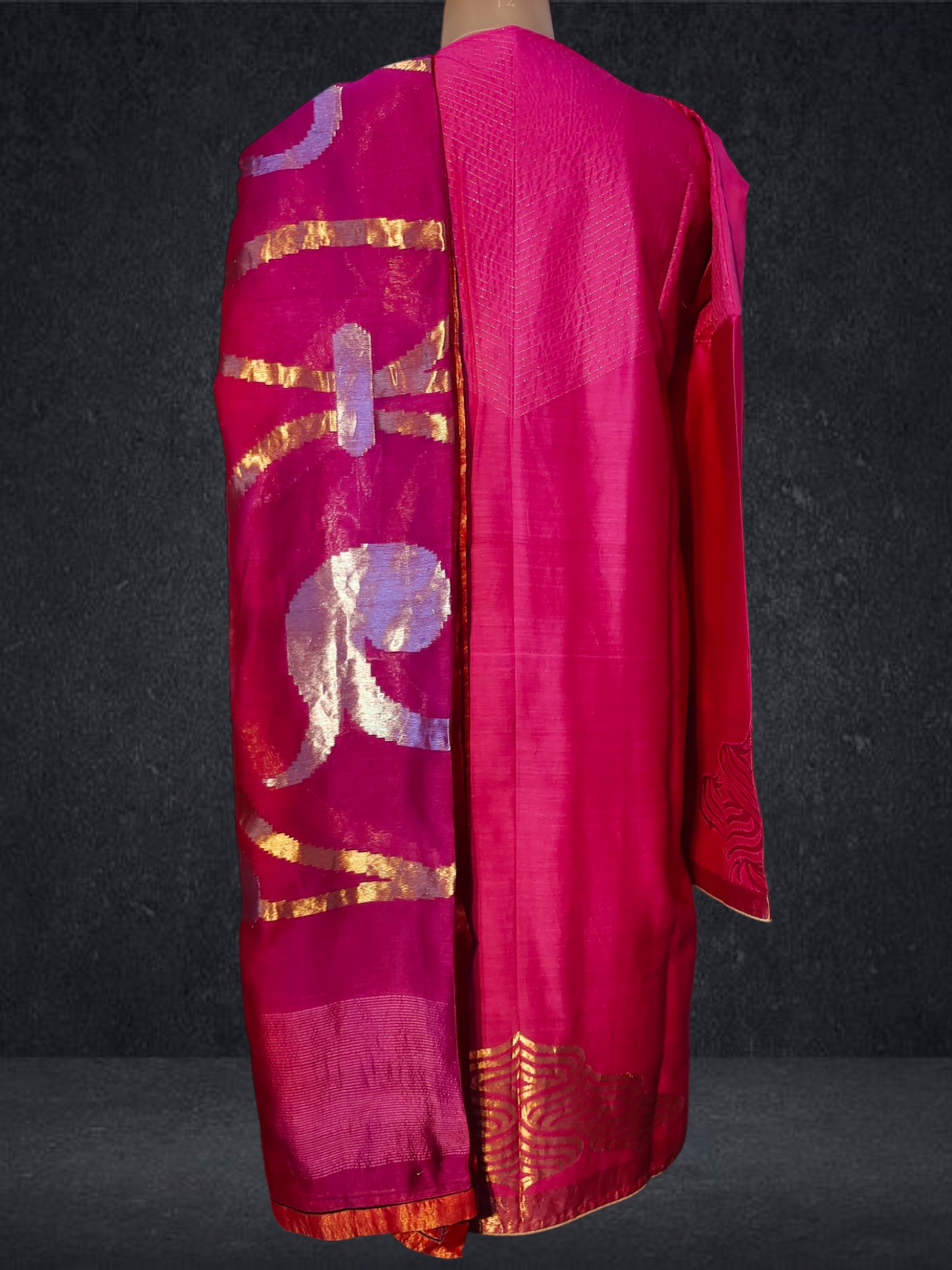 Semi Stitched Chanderi Formal Suitset