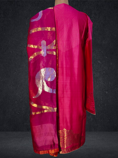 Semi Stitched Chanderi Formal Suitset