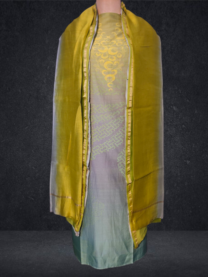 Semi Stitched Chanderi Casual Suitset