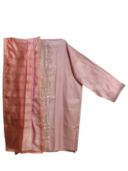 Semi Stitched Chanderi Formal Suitset