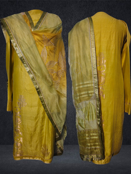 Semi Stitched Formal chanderi Suitset