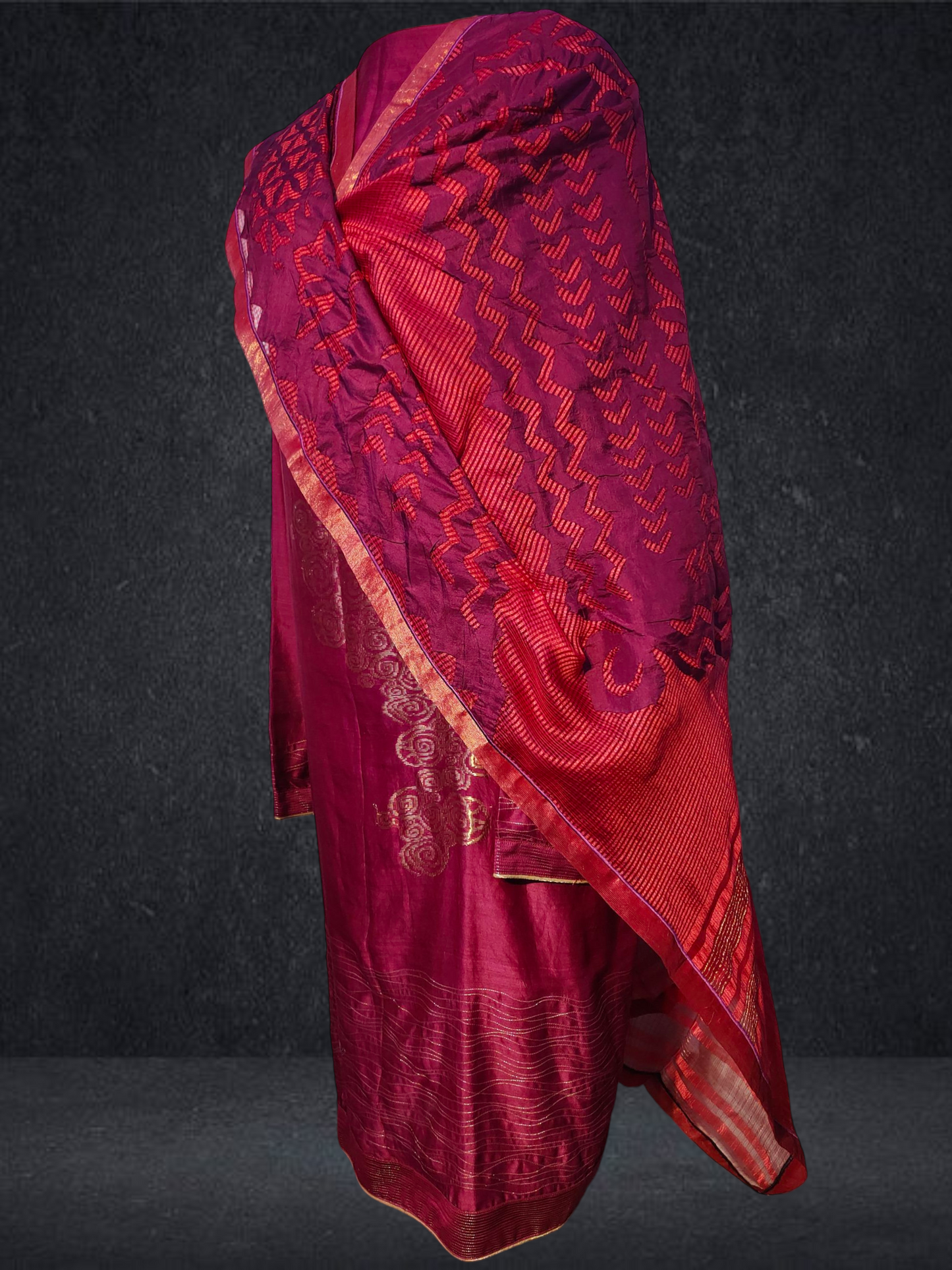 Semi Stitched Formal chanderi Suitset