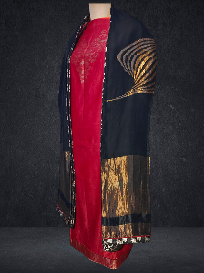 Semi Stitched Formal chanderi Suitset