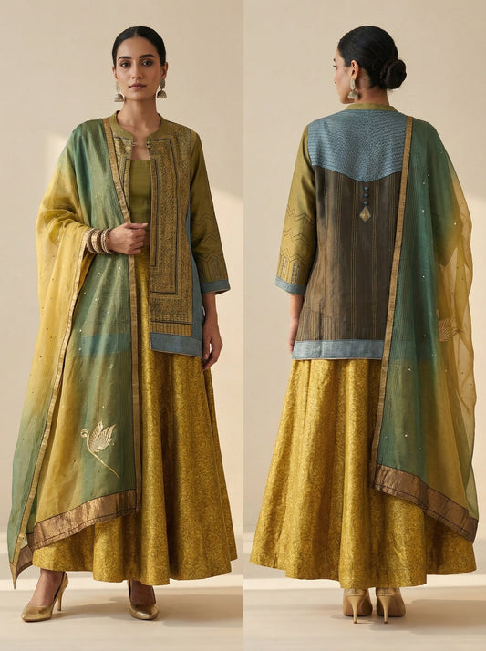 Semi stitched Formal Skirtset