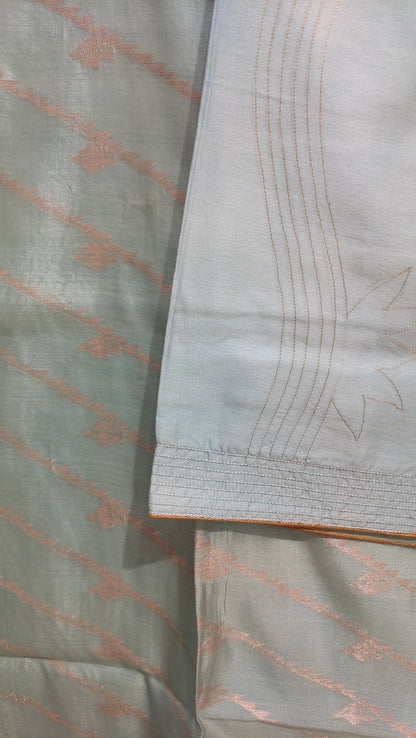 Semi Stitched Chanderi  Formal kurta