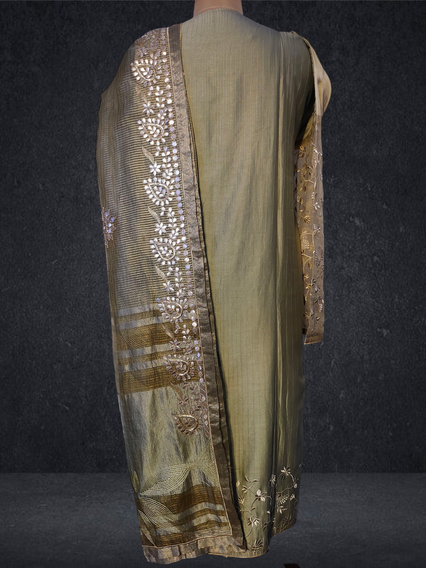 Semi Stitched Formal chanderi Suitset