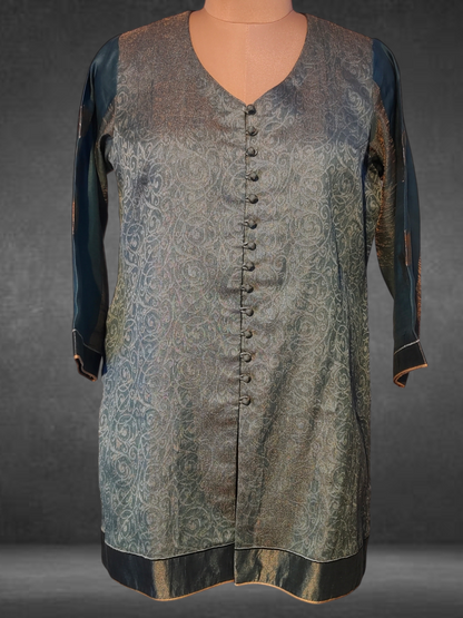 Stitched Chanderi Zariwoven Short Tunic