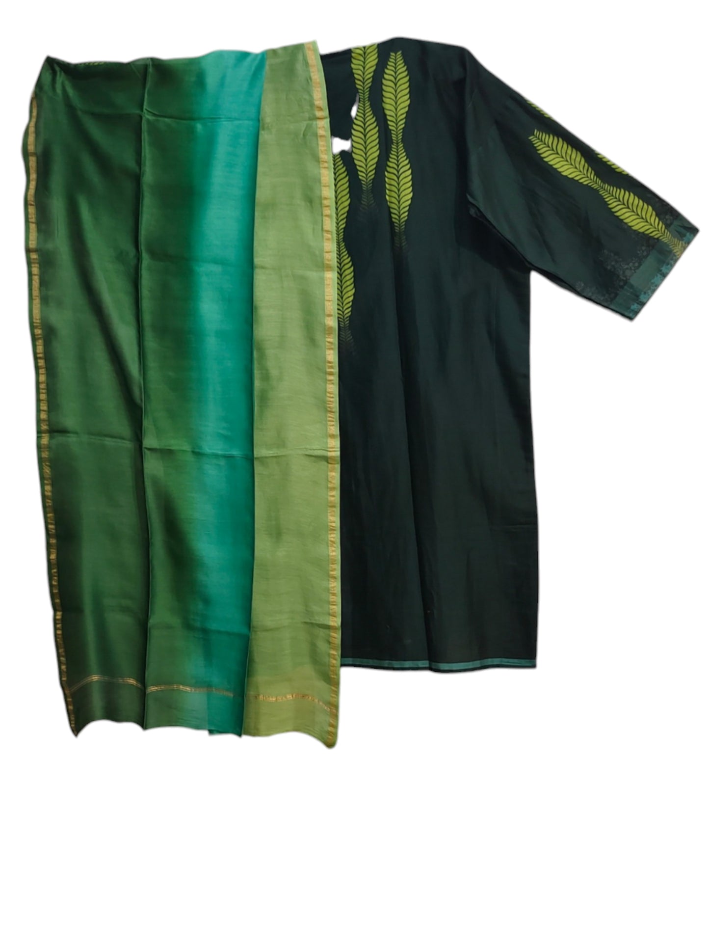 Semi Stitched Chanderi Casual Suitset