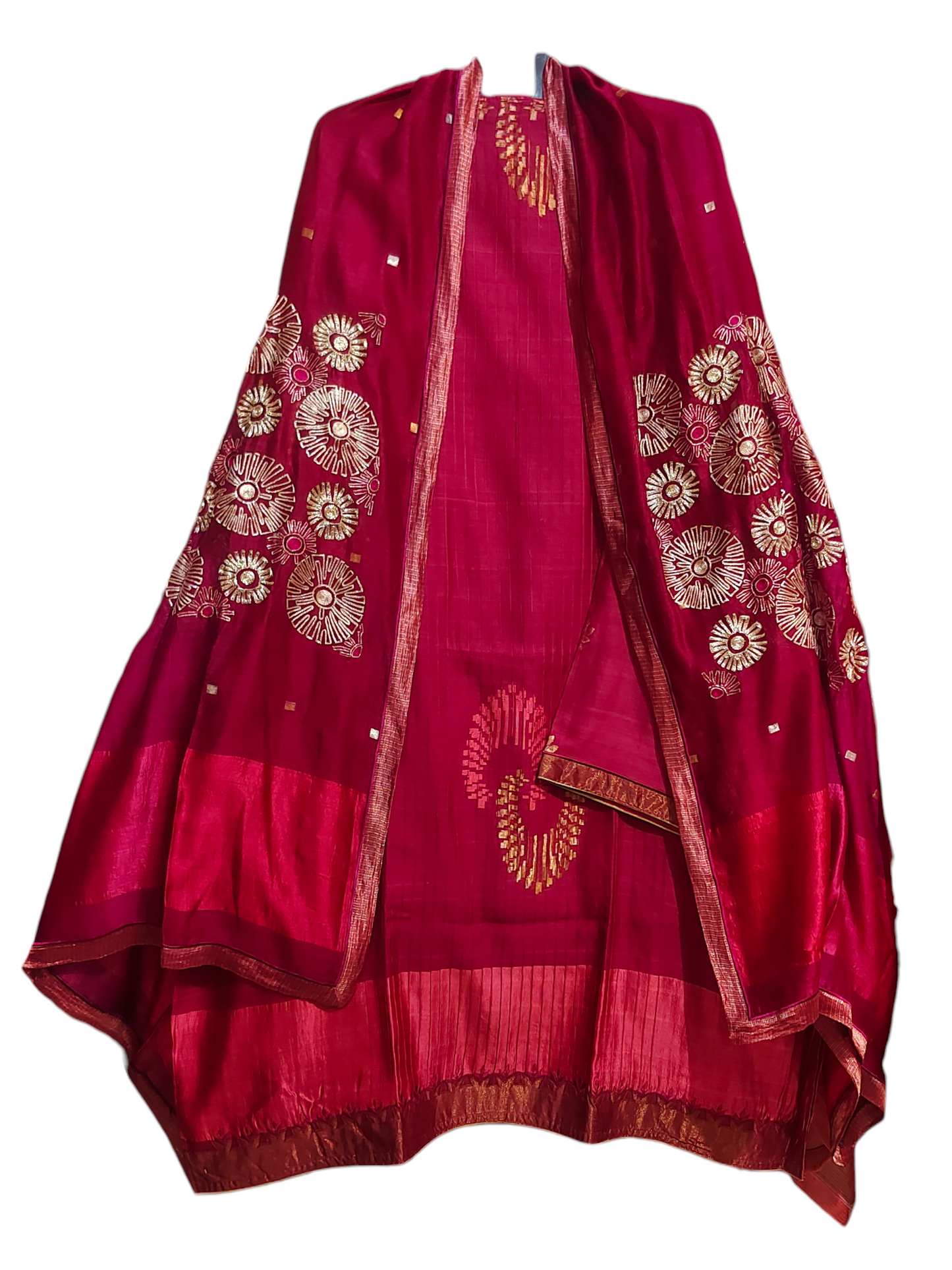 Semi Stitched Formal chanderi Suitset