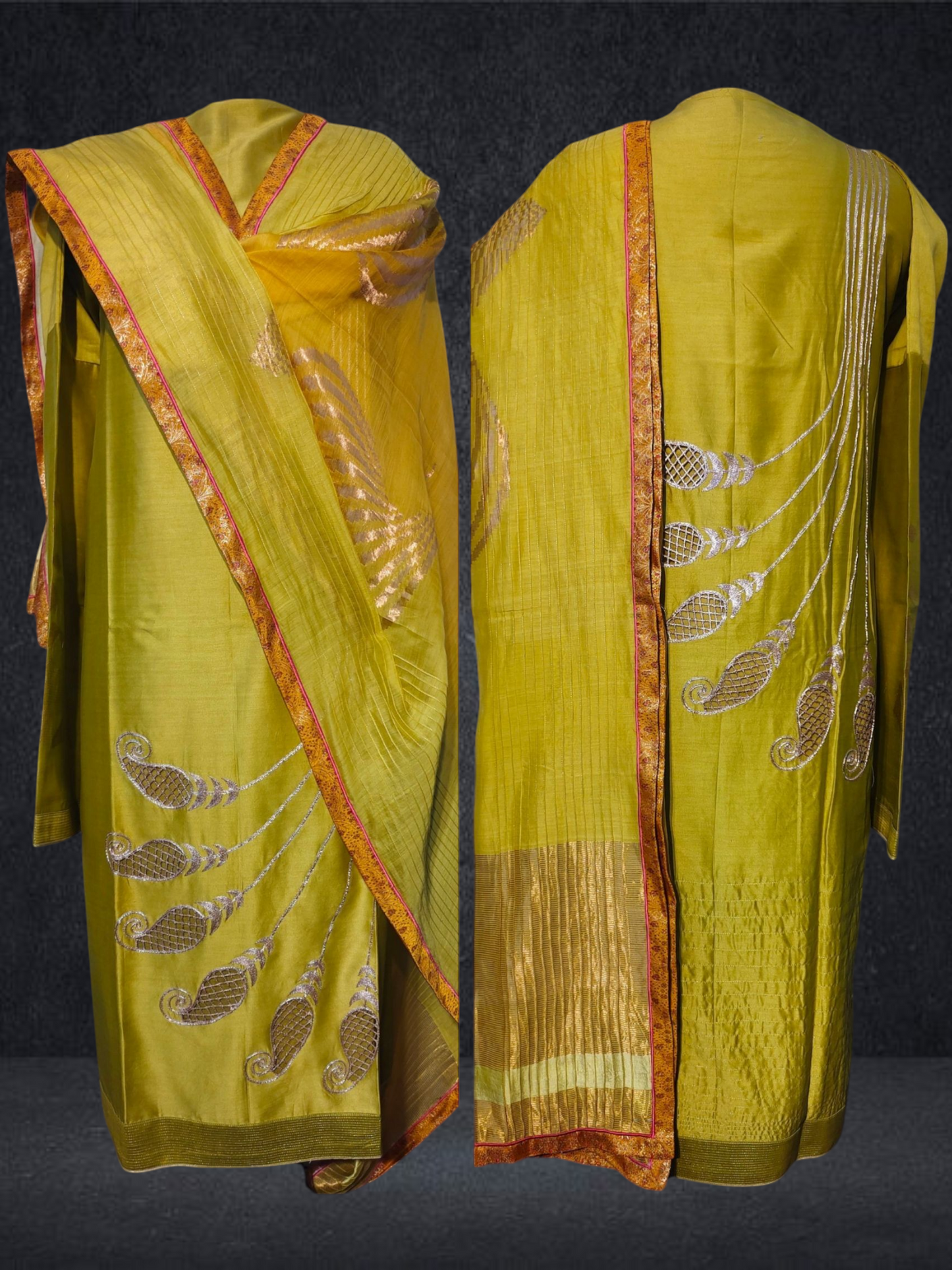 Semi Stitched Formal chanderi Suitset