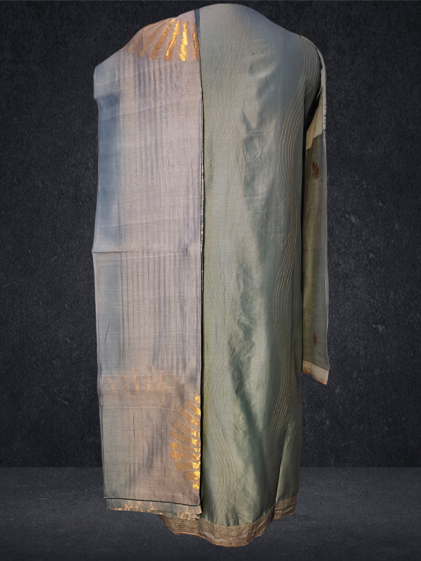 Semi Stitched Formal chanderi Suitset