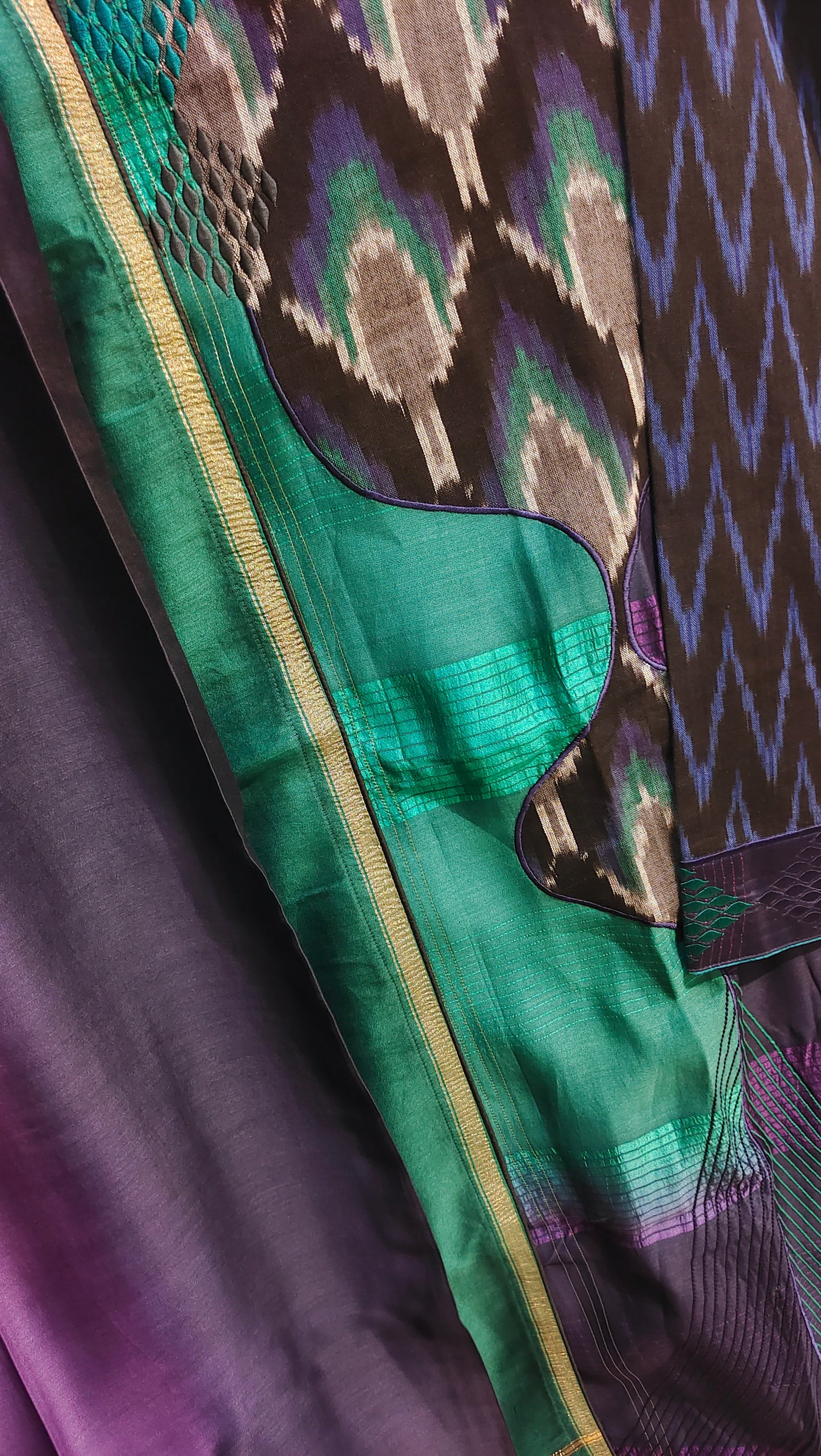 Semi Stitched Chanderi Formal Suitset