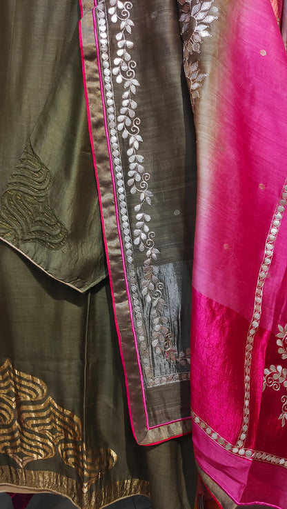 Semi Stitched Formal Chanderi Suitset