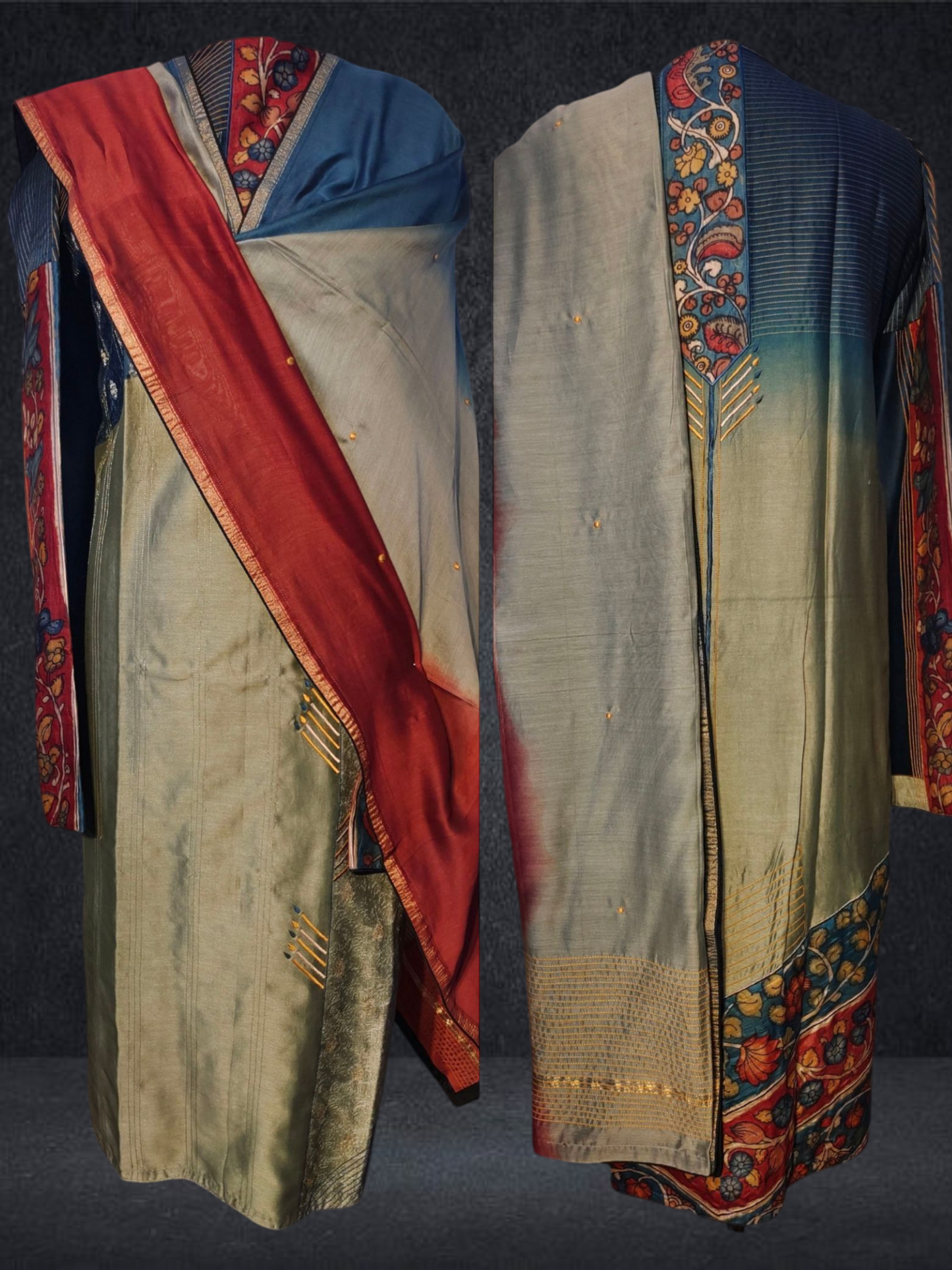 Semi Stitched Formal chanderi Suitset