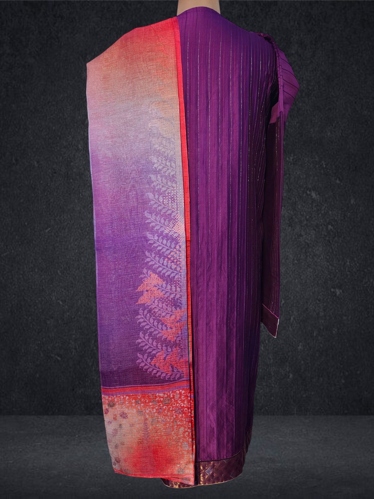 Semi Stitched chanderi Casual Suitset