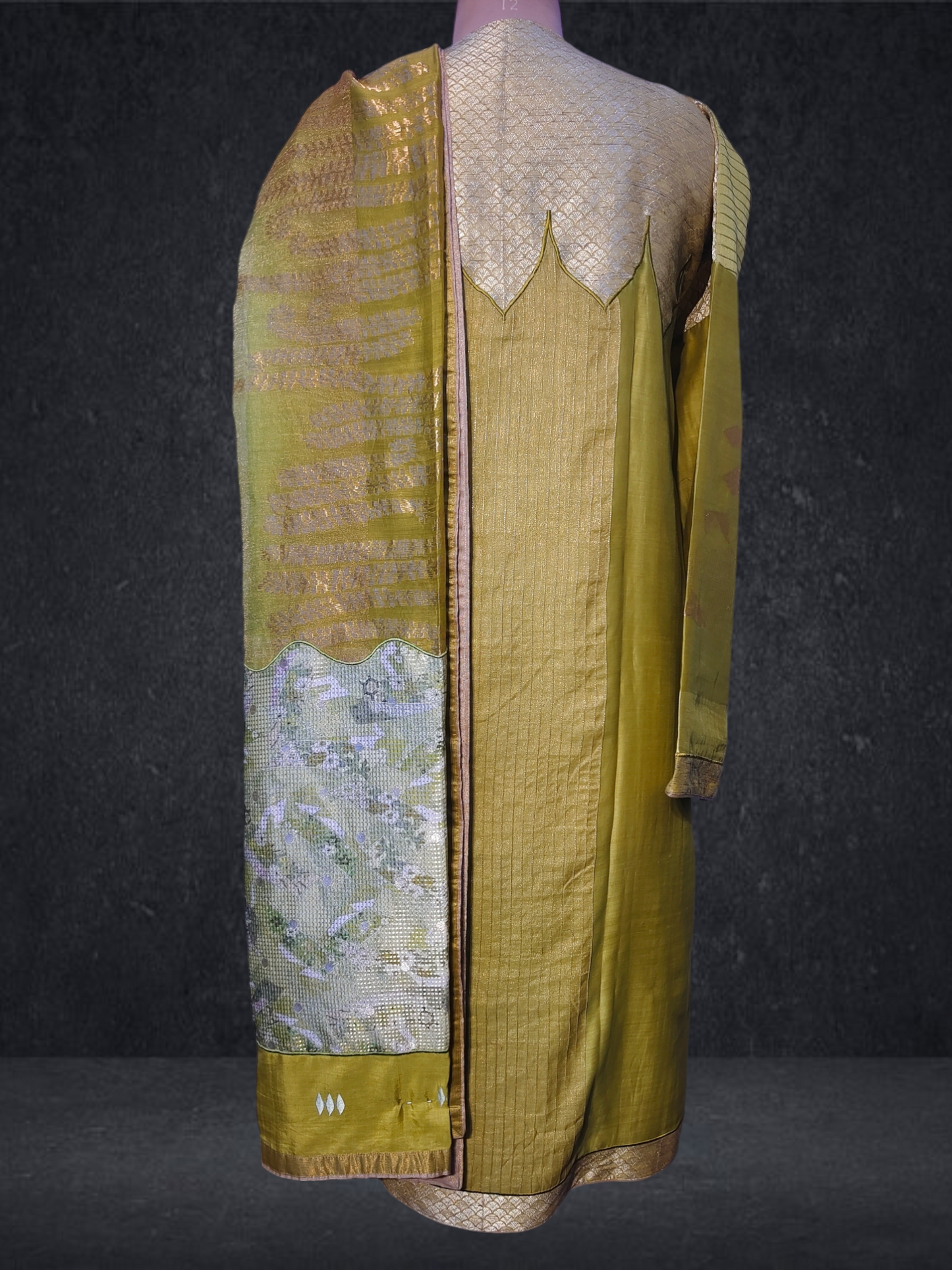 Semi Stitched Chanderi Formal Suitset