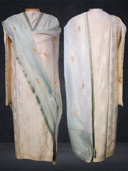 Semi Stitched Formal chanderi Suitset