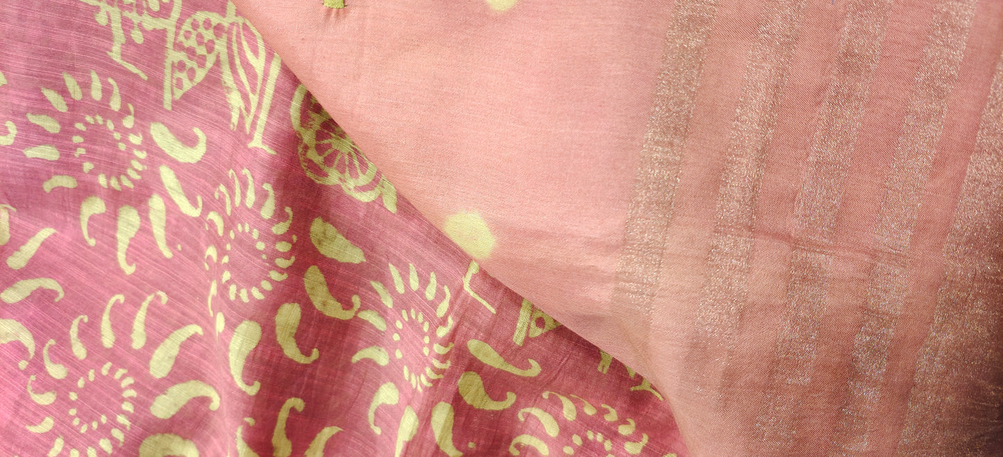 Formal Chanderi Block Printed Saree