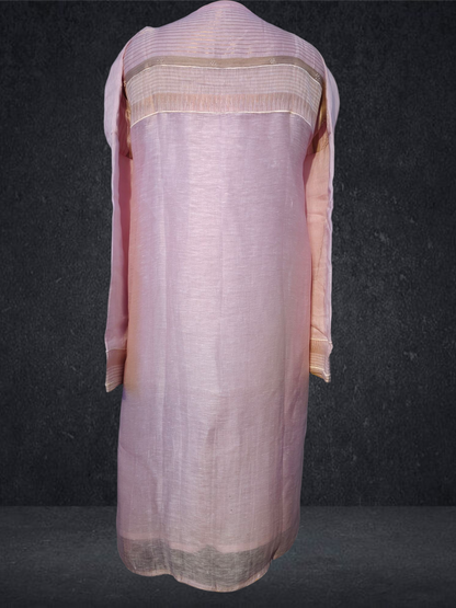Semi Stitched silk linen kurta