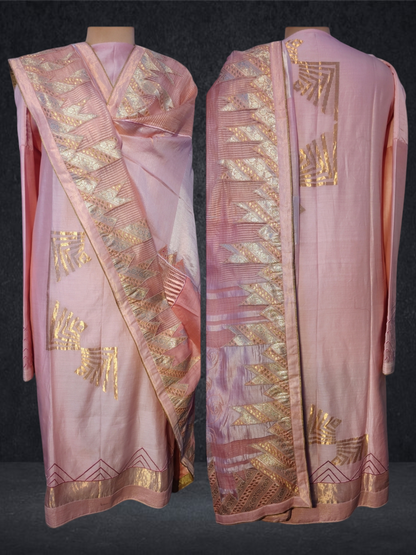 Semi Stitched Chanderi Formal Suitset