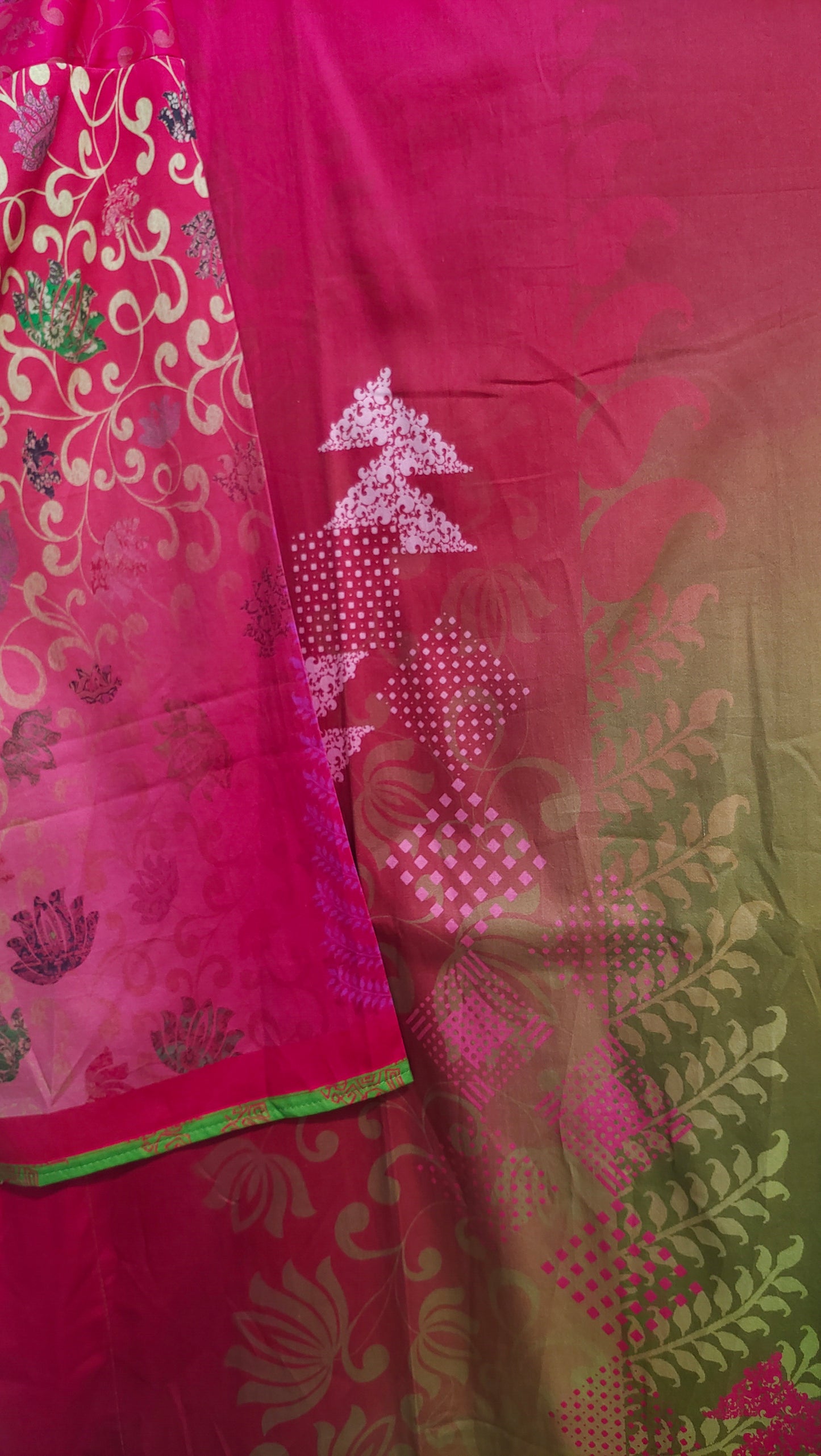 Semi Stitched Cotton Satin Casual Suitset