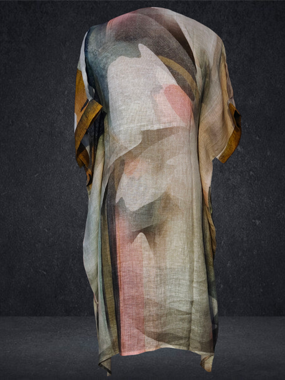 Stitched Silk Linen Kaftan VISHAL KAPUR STUDIO