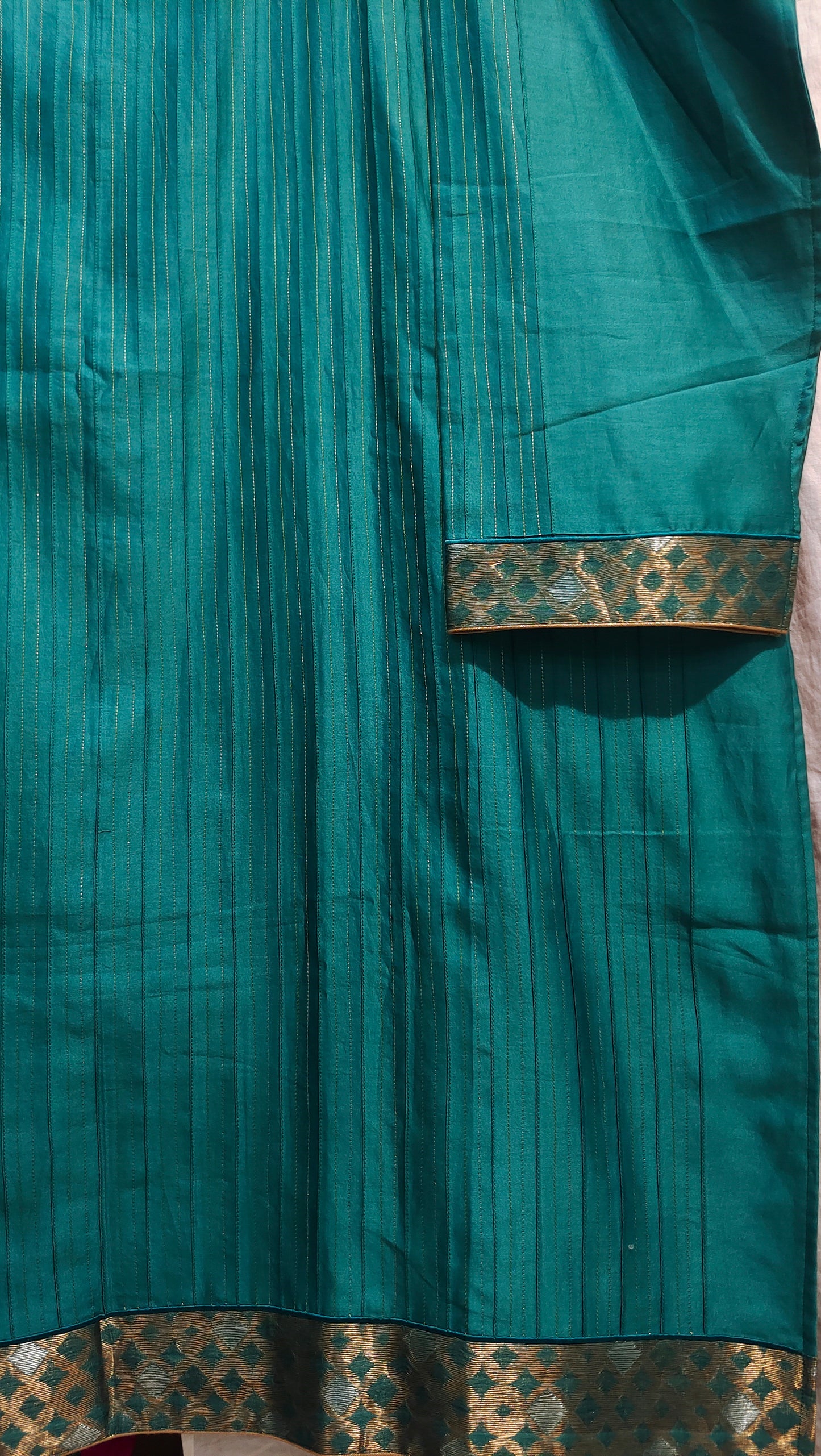 Semi Stitched Chanderi Formal Suitset