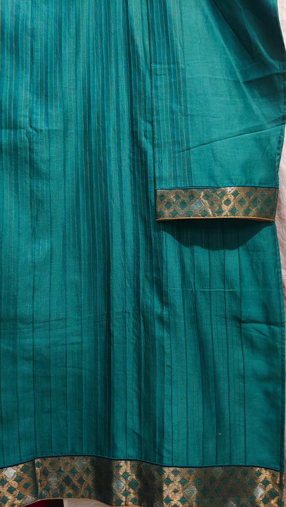 Semi Stitched Chanderi Formal Suitset