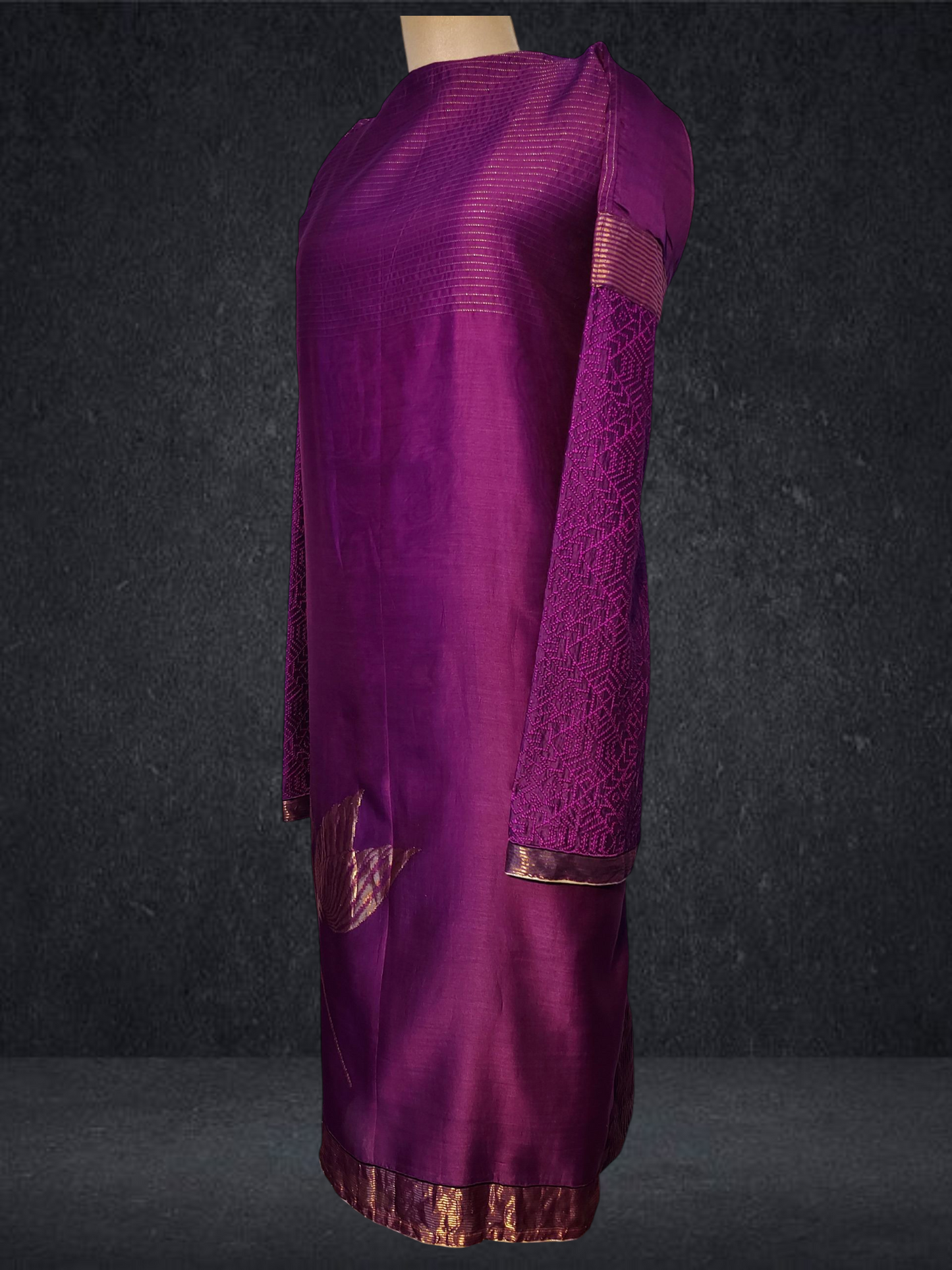Semi Stitched Formal chanderi Kurta