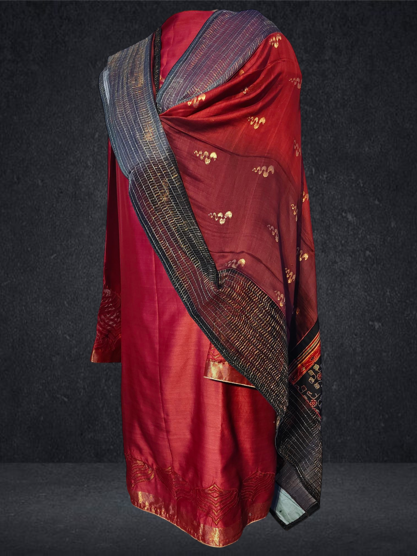 Semi Stitched Formal chanderi Suitset