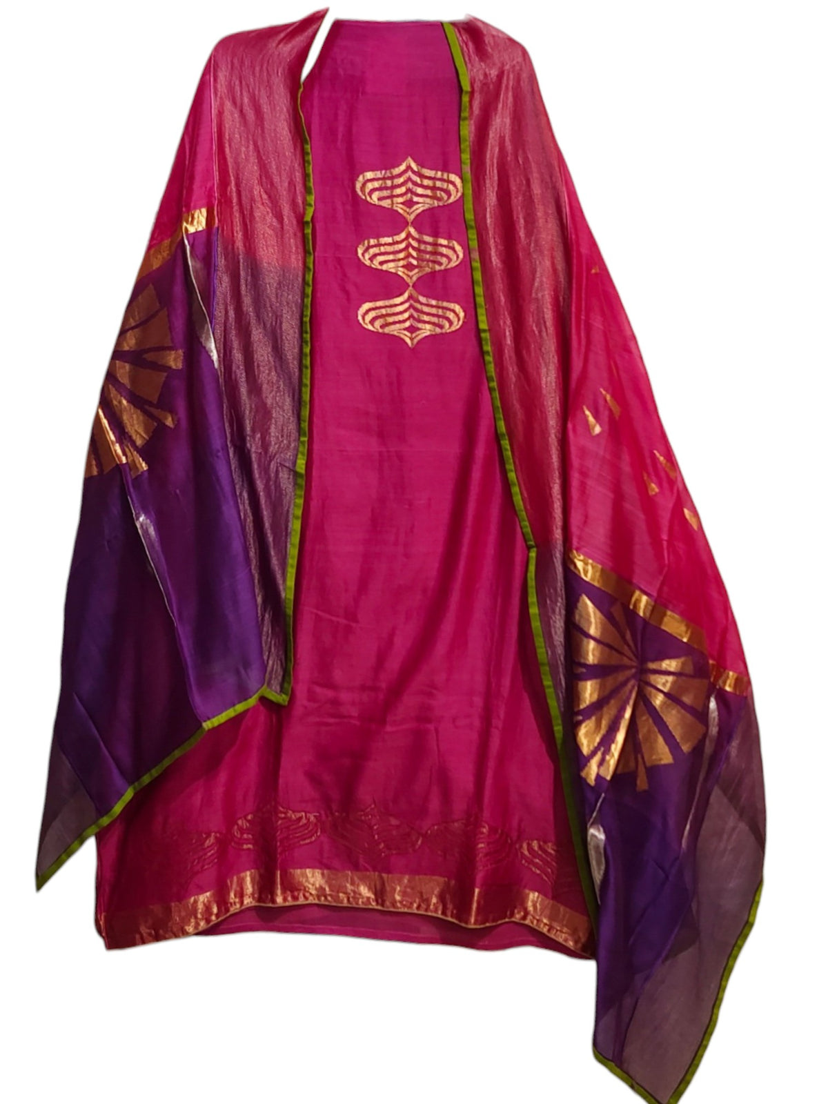 Semi Stitched Chanderi Formal Suitset