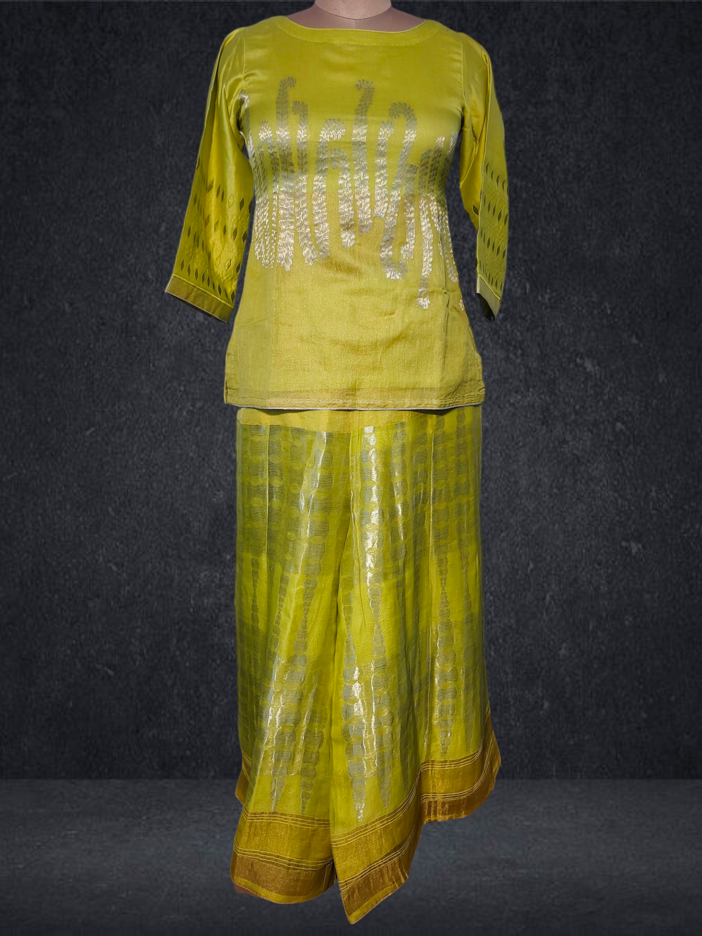 Stitched Palazzo With Crop Top Dress
