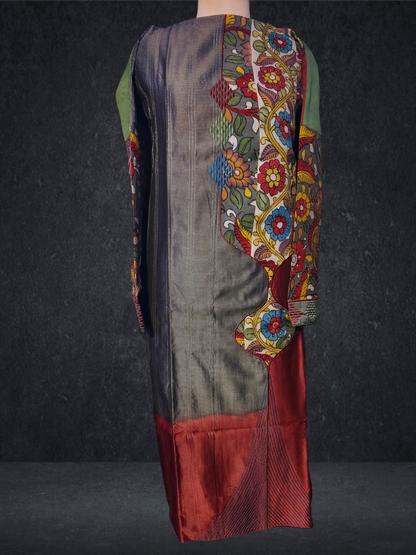 Semi Stitched Chanderi kurta