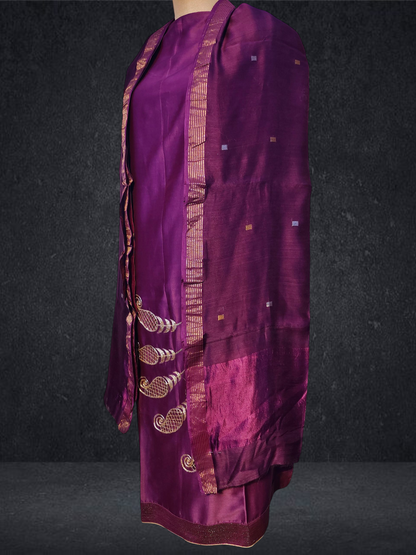 Semi Stitched Formal chanderi Suitset