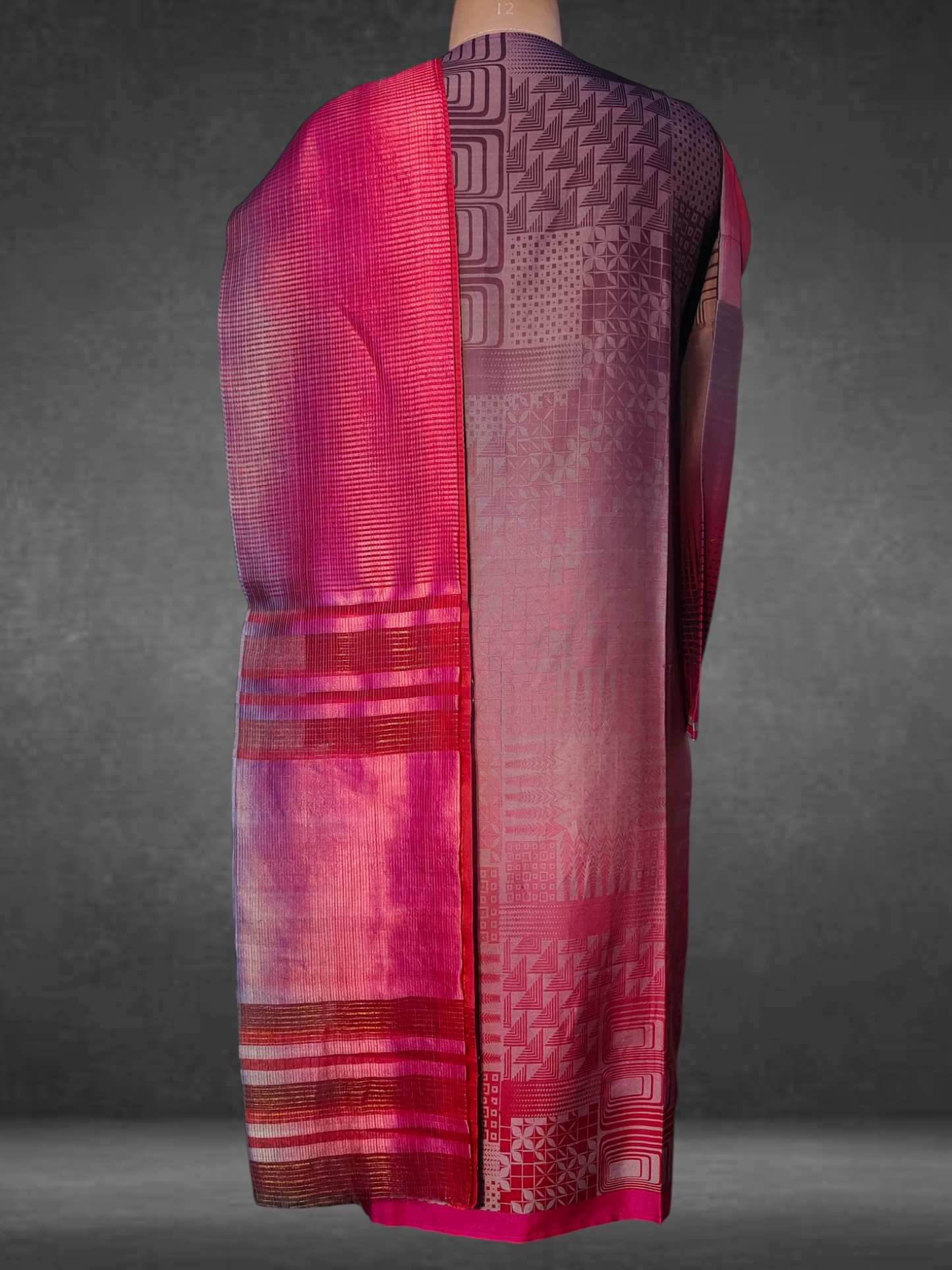 Semistitched chanderi casual suitset