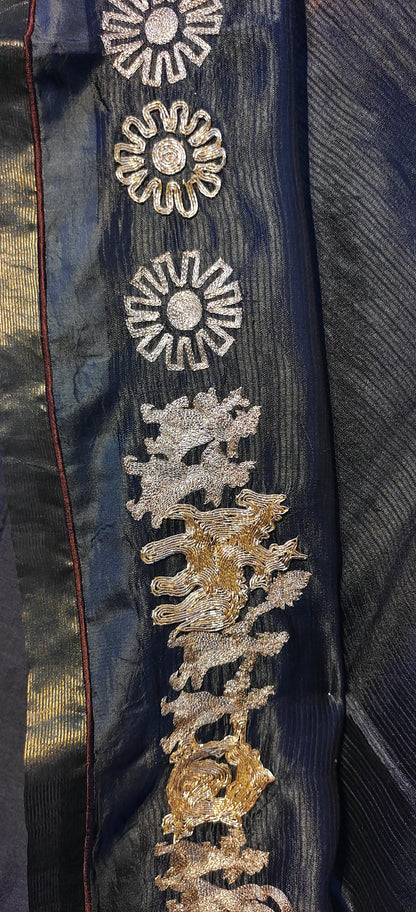 Semi Stitched Chanderi formal Suitset