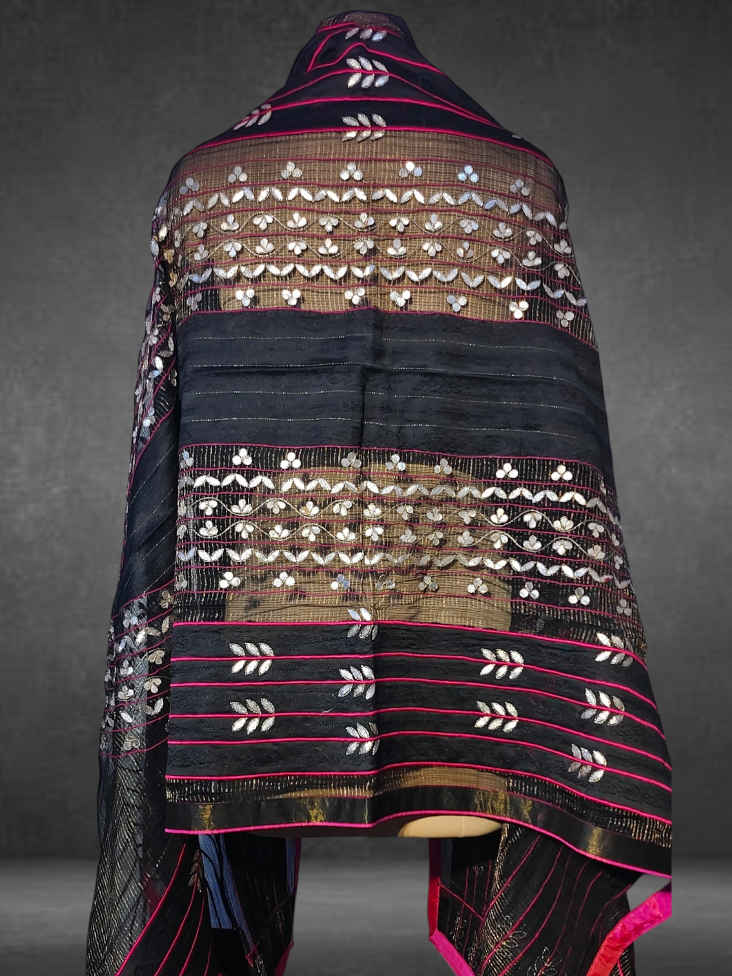 Chanderi Zari Woven Gota Dupatta