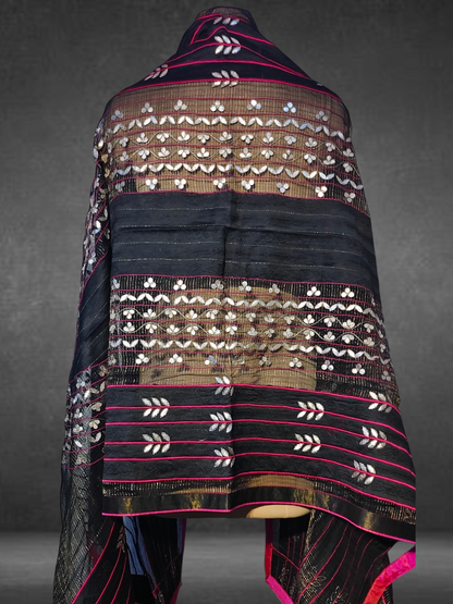 Chanderi Zari Woven Gota Dupatta