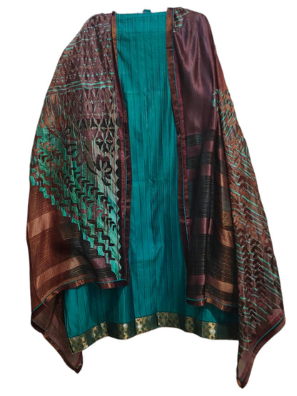 Semi Stitched Chanderi Formal Suitset