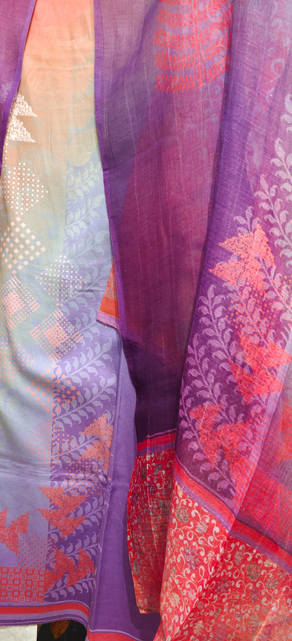 Semi Stitched Cotton Casual Suitset