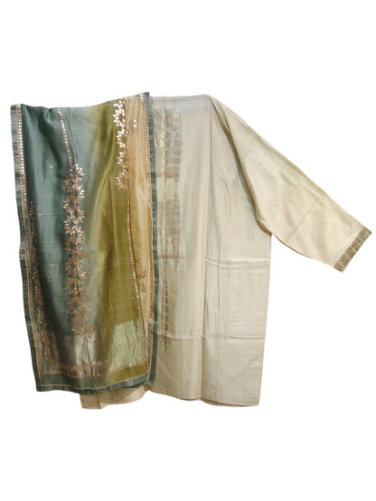 Semi Stitched Chanderi Formal Suitset