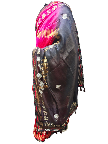Formal Chanderi Silk Zari Woven With Dabka Saree