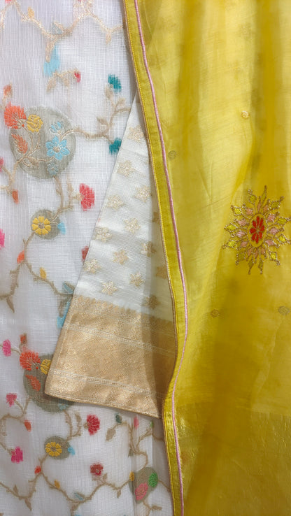 Semi Stitched Formal chanderi Suitset