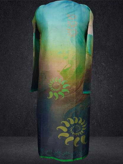 Semi Stitched Chanderi Casual Suitset