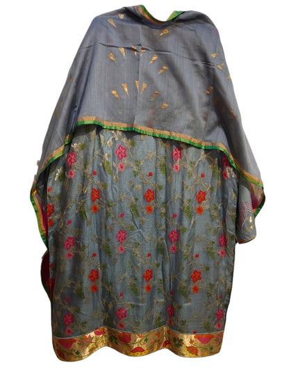 Semi Stitched Chanderi Formal Suitset