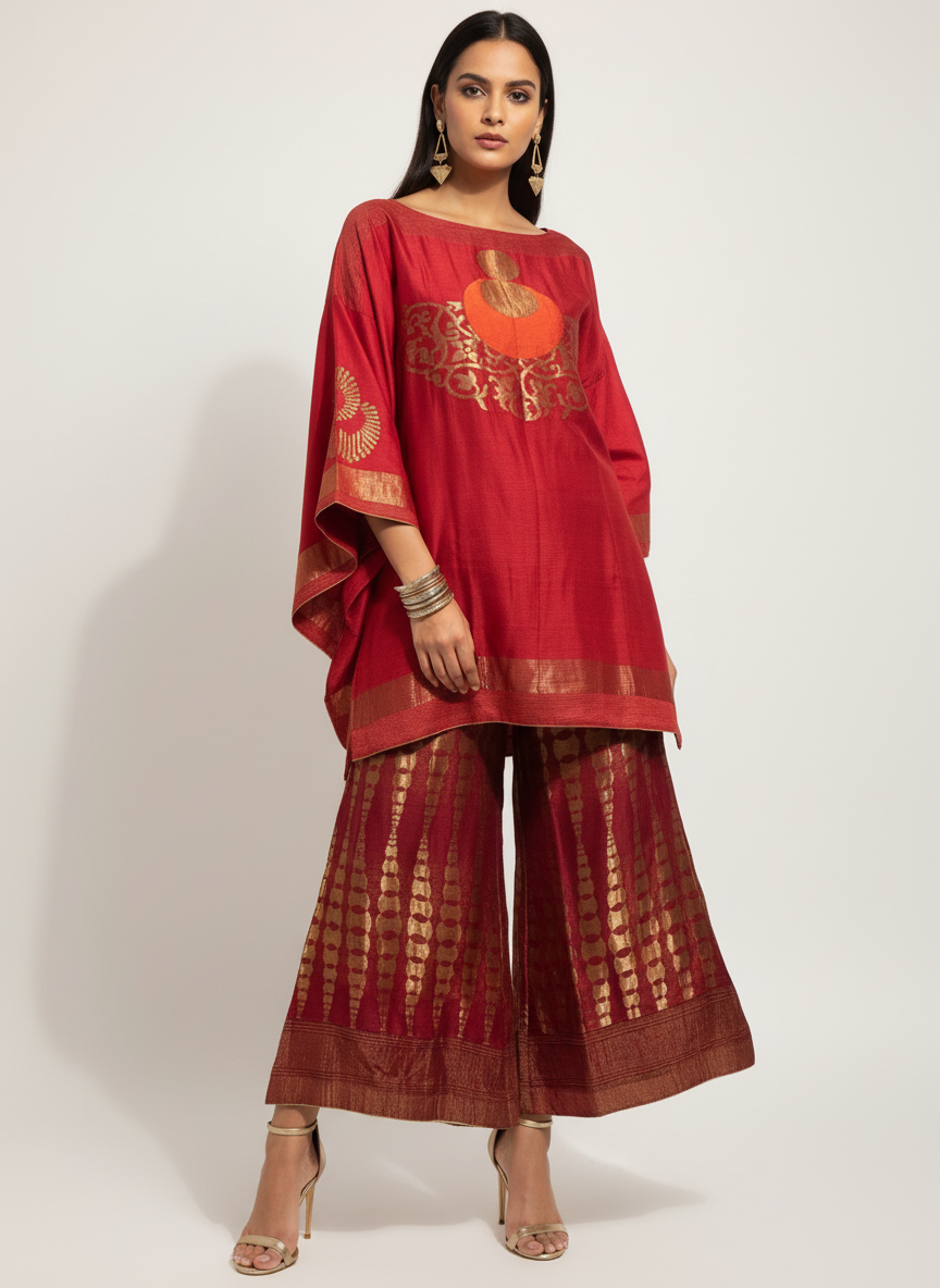 Indowestern chanderi formal coordset