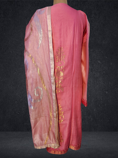 Semi Stitched Chanderi Formal Suitset