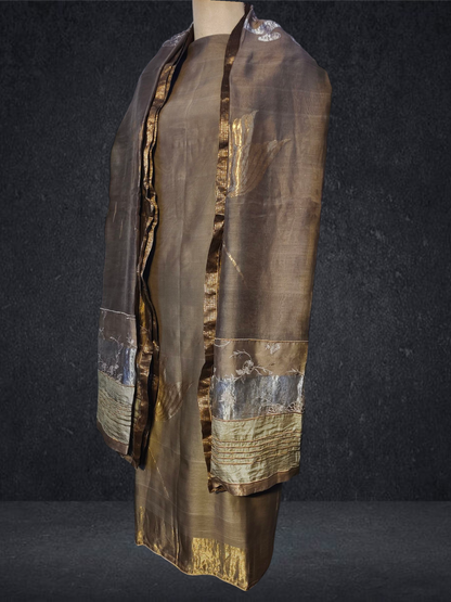 Semi Stitched Chanderi Formal Suitset