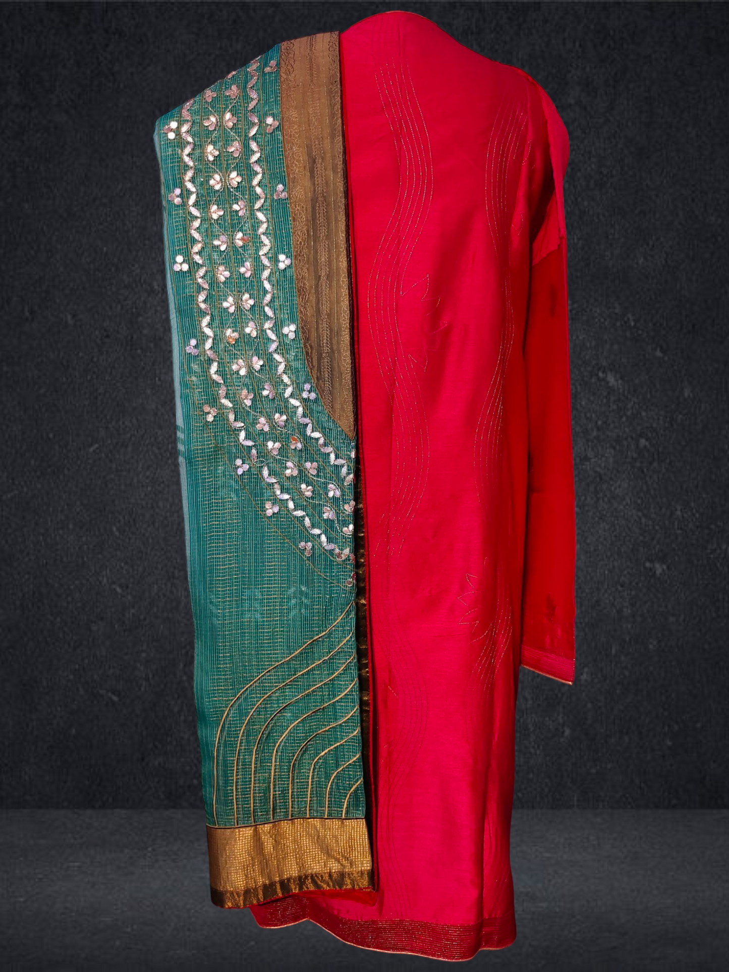 Semi Stitched Formal chanderi Suitset